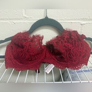 Victoria's Secret Deep Red Lace Bra